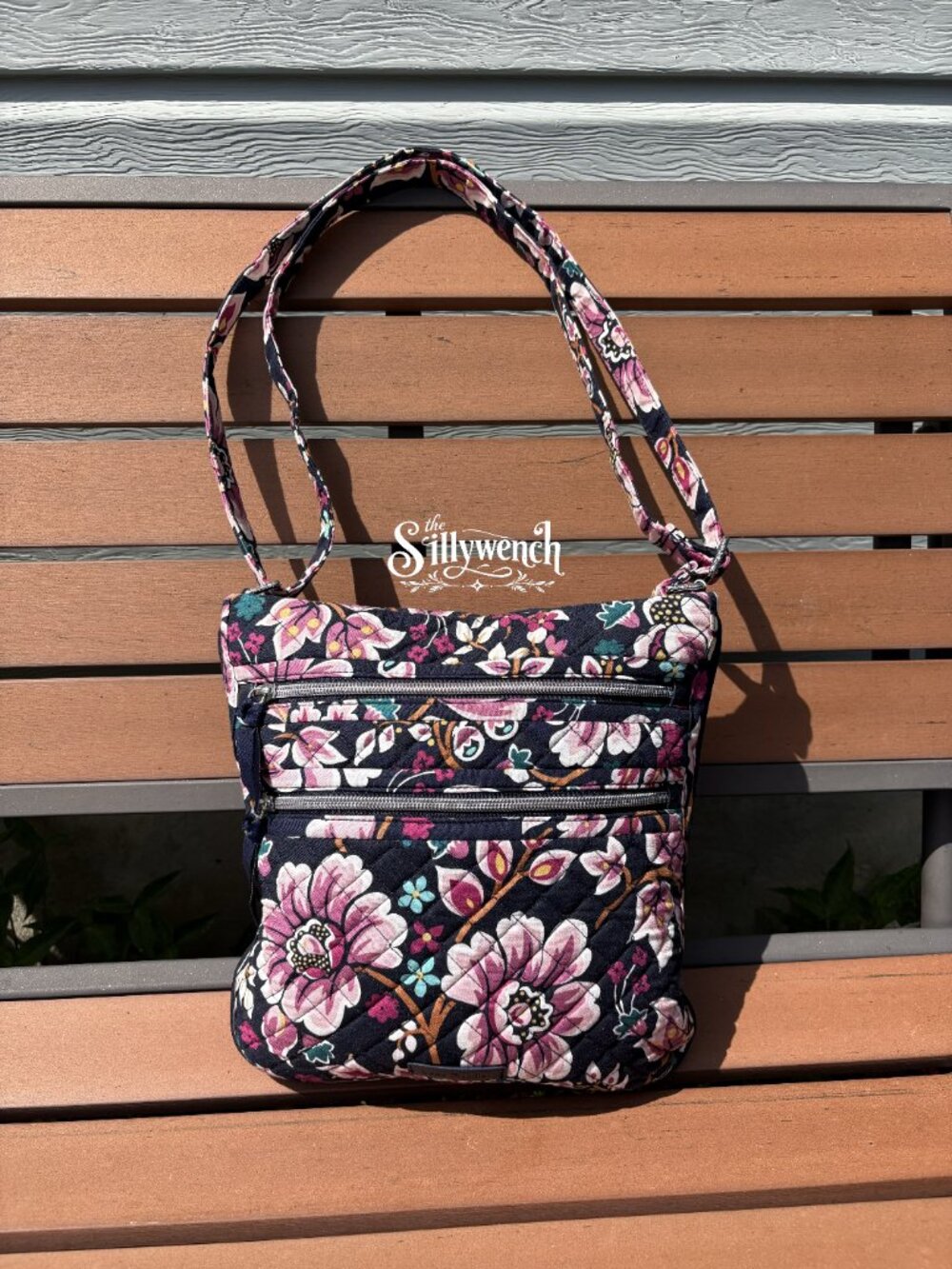 Vera Bradley Kingston Garden Triple Zip Hipster Crossbody Bag in Cotton
